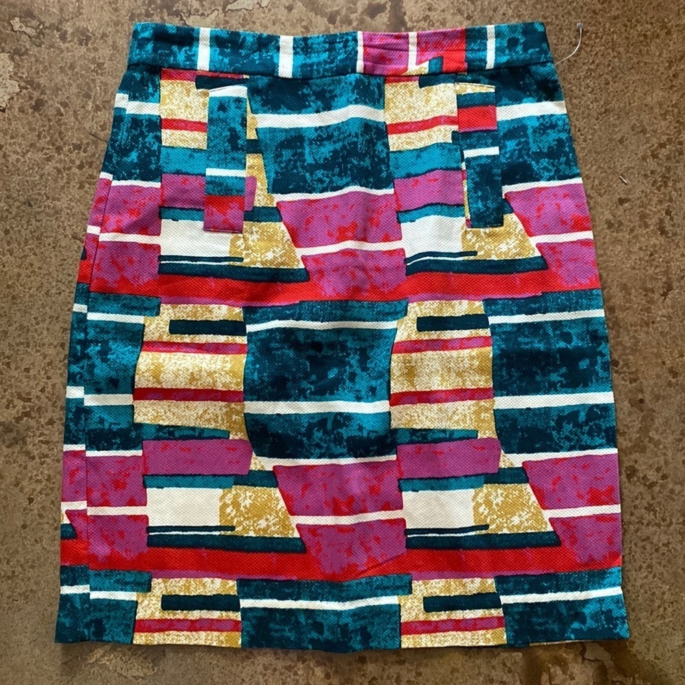 Dolce Vita green and pink abstract‎ print pencil skirt